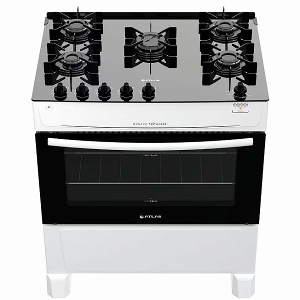 FOGAO GAS 5Q MONACO TOP GLASS BCO 20