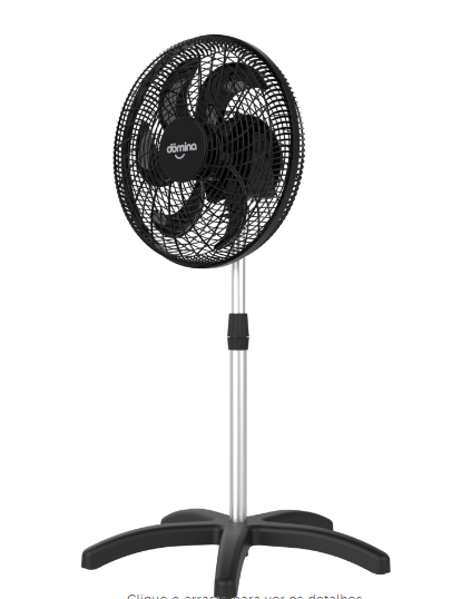 Ventilador Domina Oscilante Coluna 50 Cm 127 V Preto
