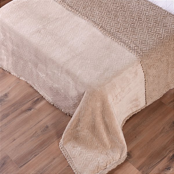 Cobertor Sherpa Tessi Solteiro 1,50M X 2,20M Argila