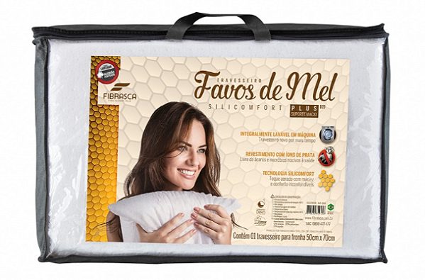 Travesseiro Favos De Mel Plus Fibrasca Suporte Alto