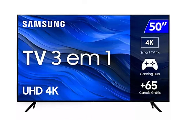 Tv 50P Samsung Crystal Smart 4K Comando Voz Un50cu7700gxzd