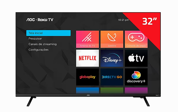 Tv 32P Aoc Led Smart Roku Wifi Hd Hdmi 32S5135/78G