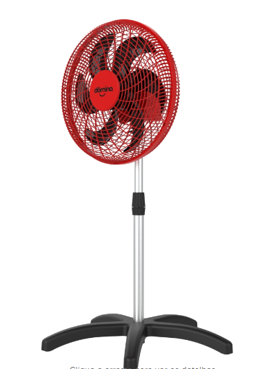 Ventilador Domina Oscilante Coluna 50 Cm 127 V Vermelho