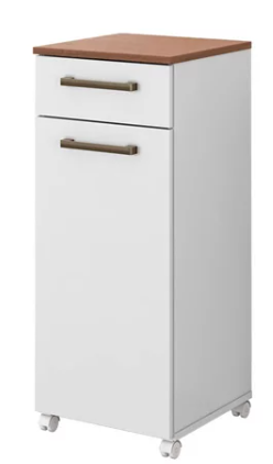 Armario Multiuso Zanzini C/ Rodizio Clean Branco/Natura 1P 1