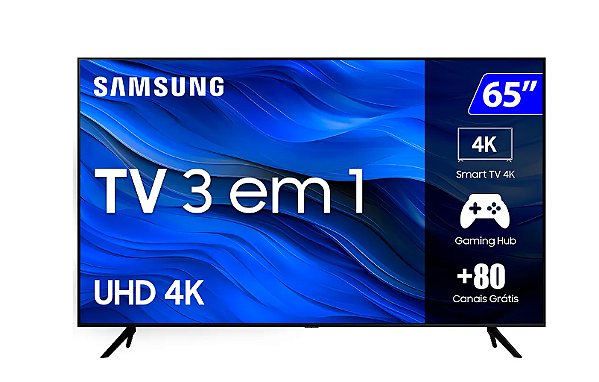 Tv 65P Samsung Crystal Smart 4K Comando Voz Un65cu7700gxzd