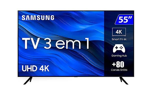 Tv 55P Samsung Crystal Smart 4K Comando Voz Un55cu7700gxzd
