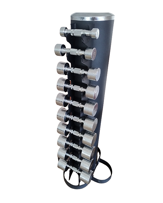 halteres cromados 1-10 kg incluindo suporte de coluna