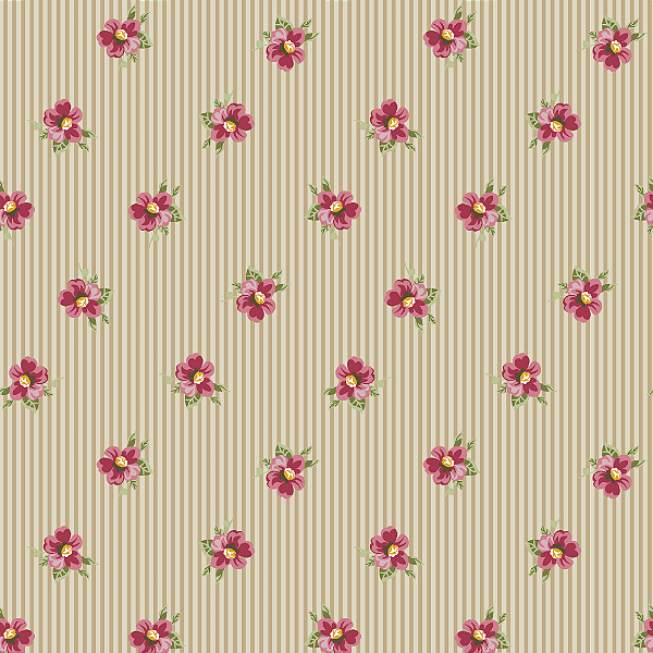 18304 - Floral Listrado Perth Creme