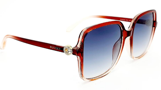 Óculos de sol feminino quadrado, vermelho - Bulget