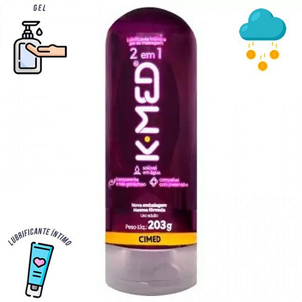 Lubrificante Íntimo Gel Sexual K-med 2 Em 1 203g