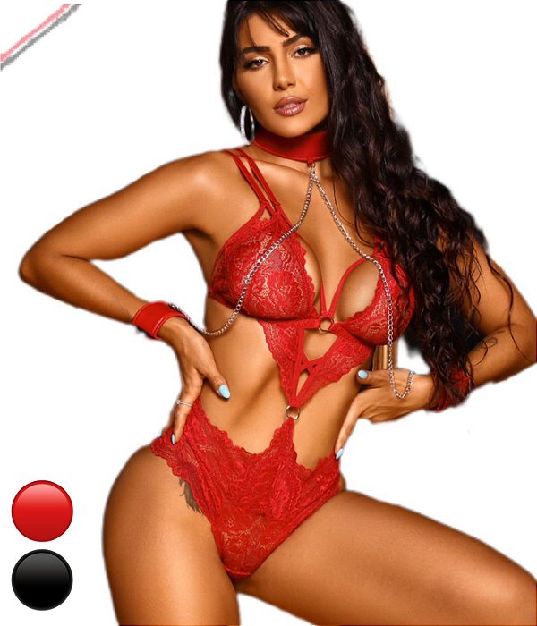 BODY RACHEL VERMELHO COM COLEIRA/ALGEMA