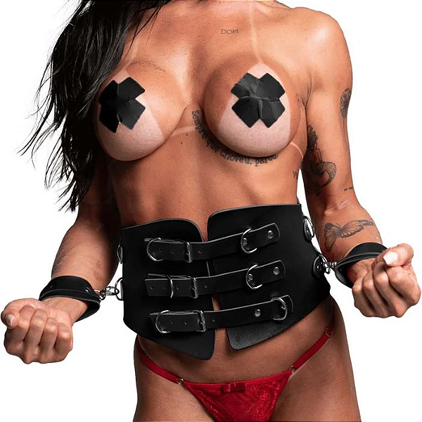 Kit Corset Com Algemas Dominatrixxx