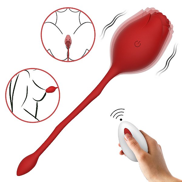 Bullet Vibrador Em Formato De Rosa Vermelha Controle Remoto