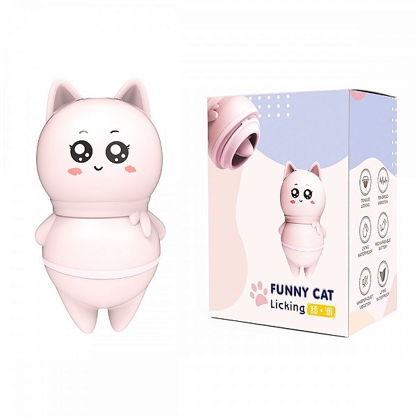 Vibrador Gatinho Clitóris Língua Recarregável 10 Vibrações - Gato