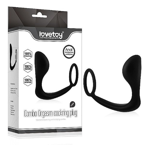 Estimulador De Próstata Com Anel Peniano - Lovetoy Cor Preto