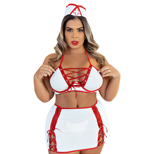 Fantasia Plus Size De Enfermeira Médica Tentadora Festas
