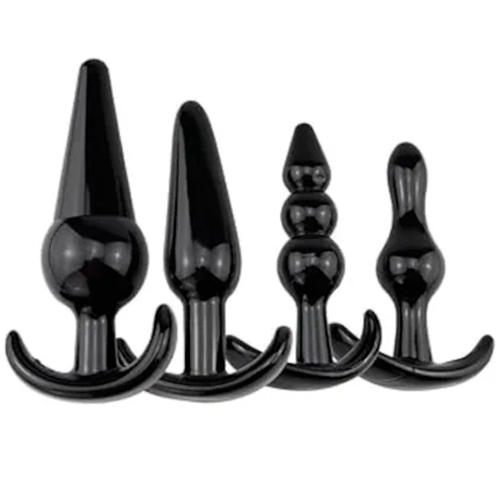 Plug Anal Kit Com 4 Unidades Silicone E Varios Formatos