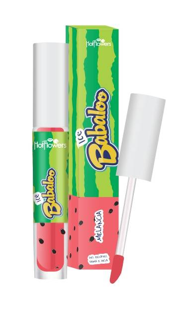 Gloss Ice Babaloo Brilho Vibra E Gela 15g Hot Flowers hotflowers Melancia