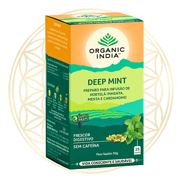 Chá Organic India Deep Mint 25 Saches