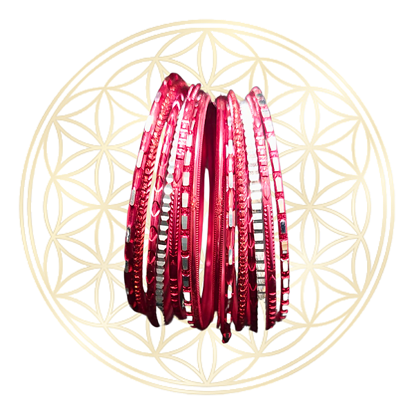 Kit com 7 Pulseiras Tradicional Indiana - Vermelha