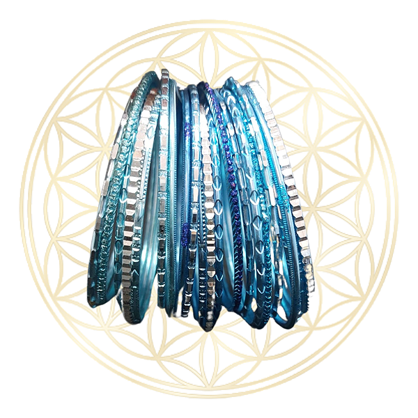 Kit com 7 Pulseiras Tradicional Indiana - Azul