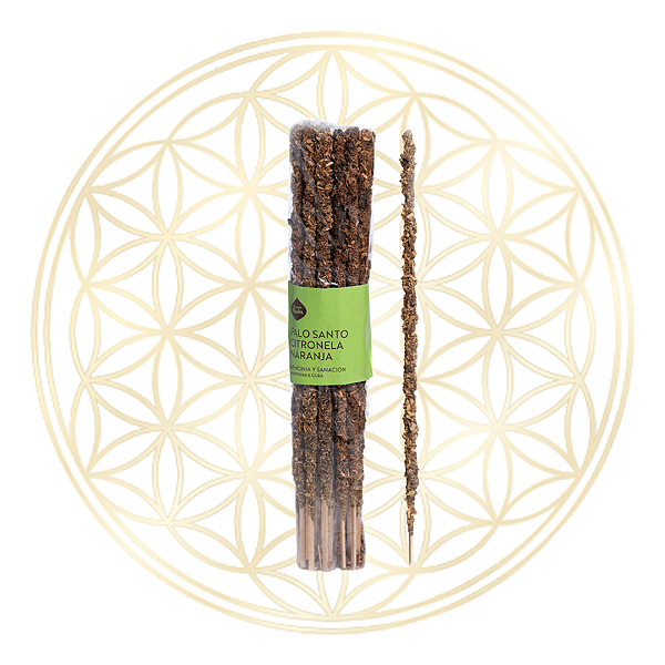 Incenso Sagrada Madre Linha Artesano Palo Santo Citronela e Laranja 20 varetas