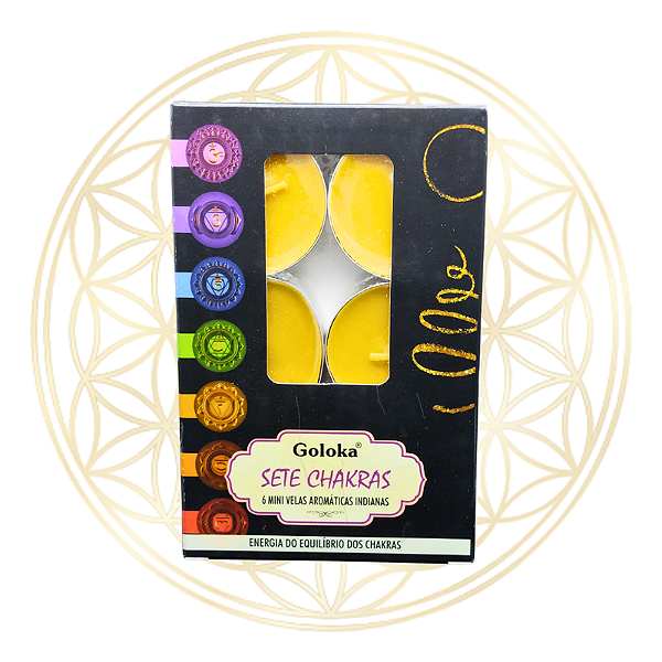 Vela Aromática P/ Rechaud Indiana Goloka - 7 CHAKRAS