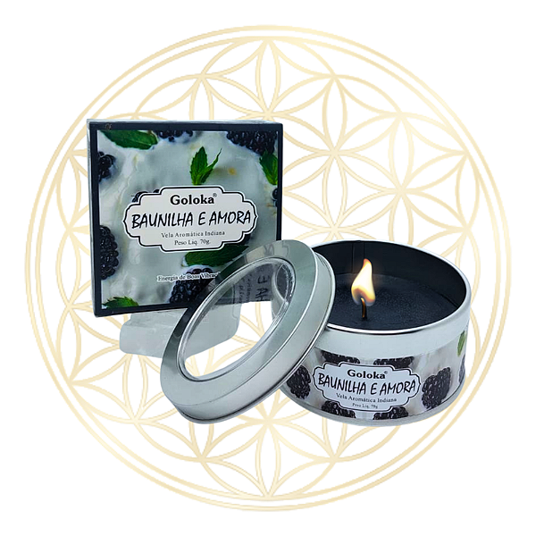 Vela Aromática Indiana Goloka - Baunilha e Amora