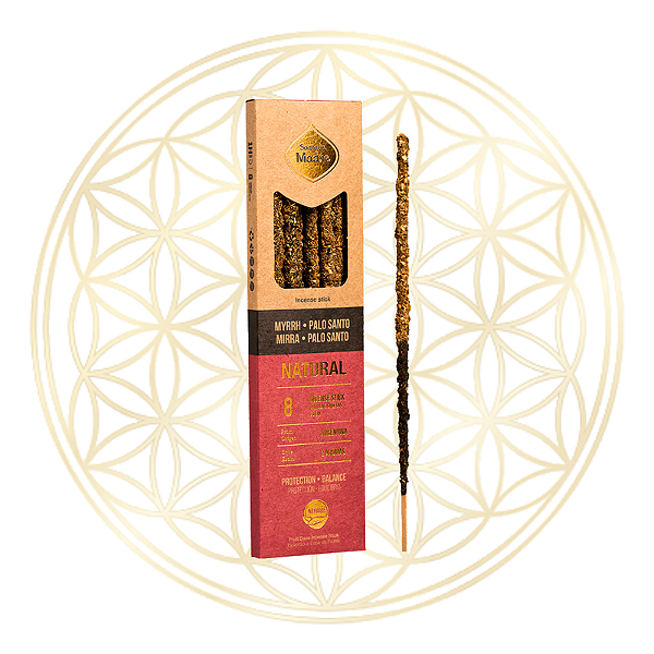 Incenso Sagrada Madre Vareta Linha Dois Aromas Natural - Mirra e Palo Santo