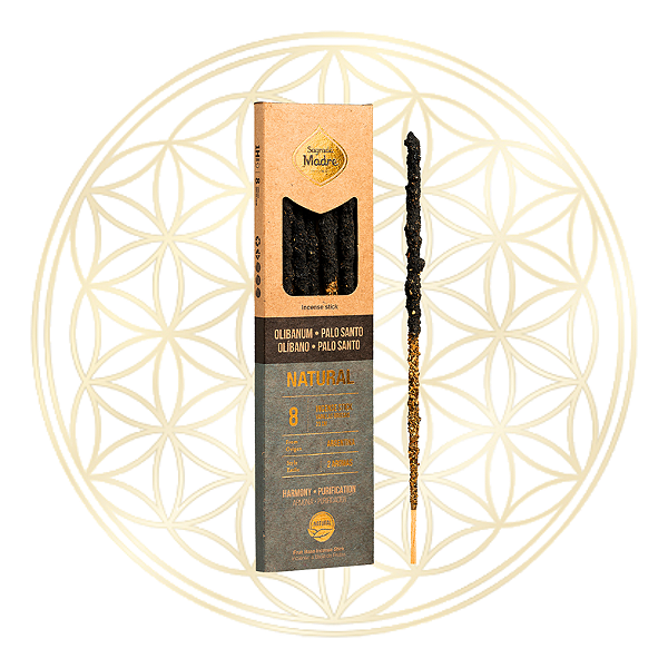 Incenso Sagrada Madre Vareta Linha Dois Aromas Natural - Olíbano e Palo Santo