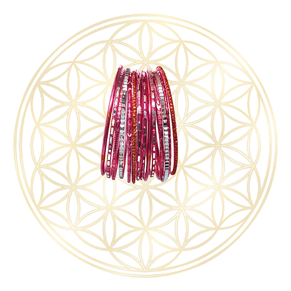 Kit com 7 Pulseiras Tradicional Indiana - Coral