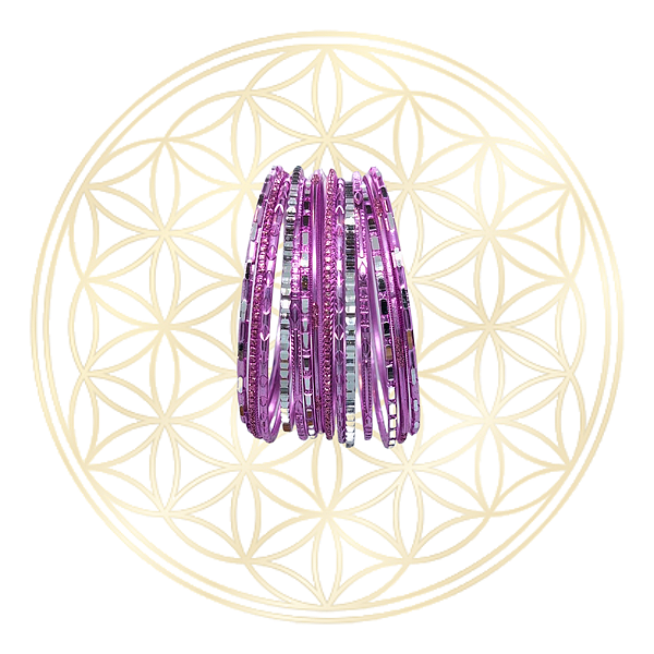 Kit com 7 Pulseiras Tradicional Indiana - Rosa Cetim