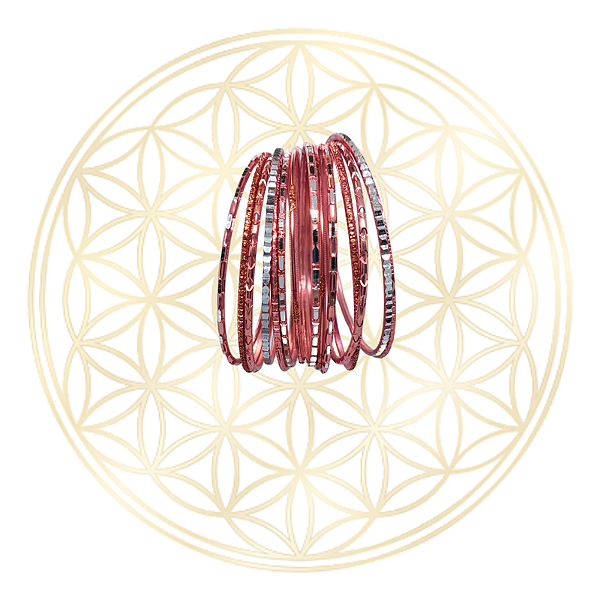 Kit com 7 Pulseiras Tradicional Indiana - Rosé Gold