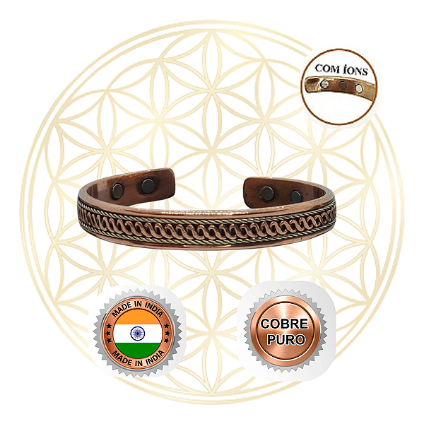 Bracelete de Cobre Magnético Ajustável FLUIR - TWIST FINE