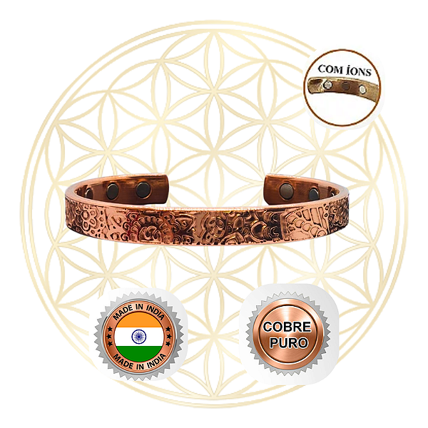 Bracelete de Cobre Magnético Ajustável FLUIR - ASTHA MANGAL