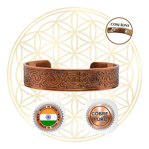 Bracelete de Cobre Magnético Ajustável FLUIR - CIRCLE