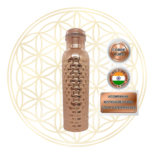 Garrafa de Cobre Puro Indiana Ayurvédica - BRICK