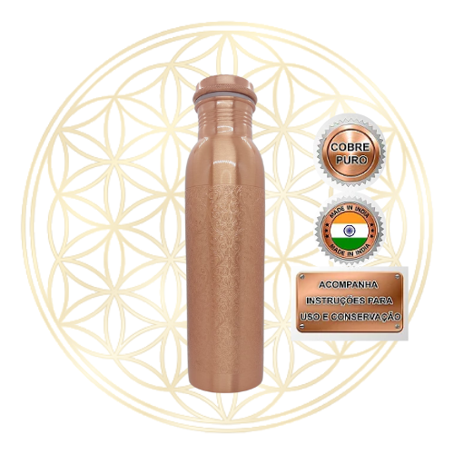 Garrafa de Cobre Puro Indiana Ayurvédica - ARABESCO