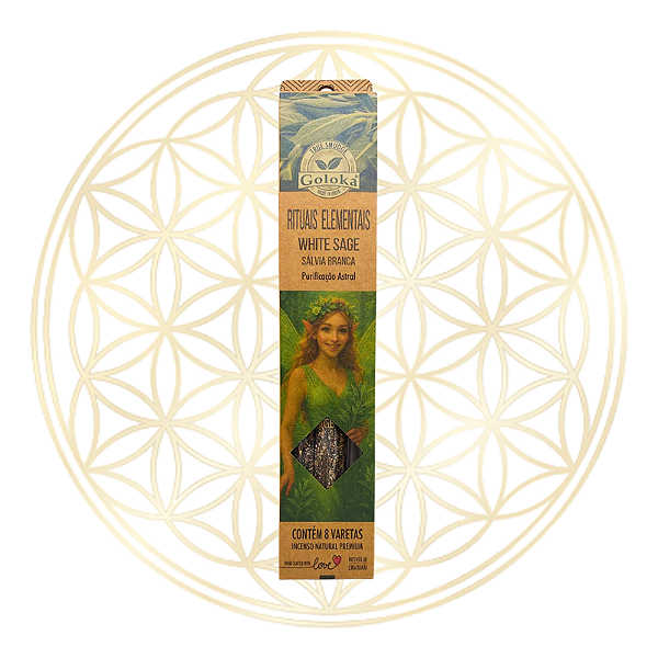 Incenso Goloka Vareta Linha Rituais Elementais - WHITE SAGE