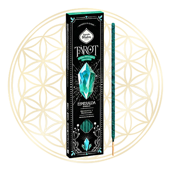 Incenso Sagrada Madre Vareta Linha Tarot Gemas Protetoras - Esmeralda