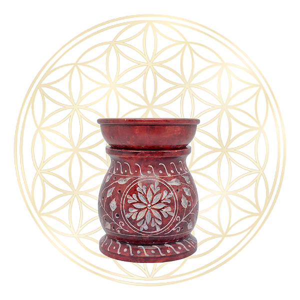 Rechaud Indiano de Pedra Sabão G - Vermelho
