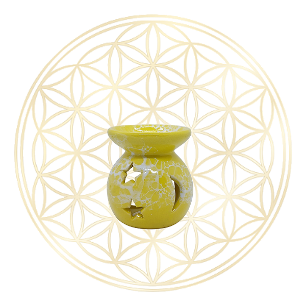 Rechaud e Aromatizador de Porcelana Esmaltada M - Amarelo