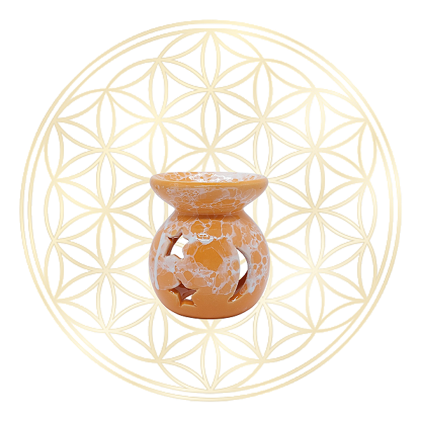 Rechaud e Aromatizador de Porcelana Esmaltada M - Laranja