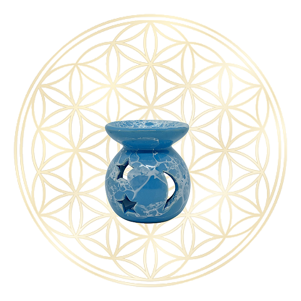 Rechaud e Aromatizador de Porcelana Esmaltada M - Azul