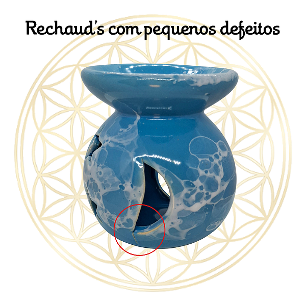 Rechaud e Aromatizador de Porcelana Esmaltada - Azul PEQUENOS DEFEITOS