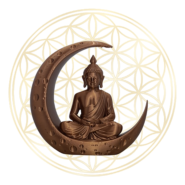Escultura Buda da Lua Zen - Cobre