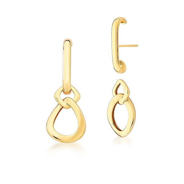 Brinco 2 em 1 Ear Hook Vazado e Liso