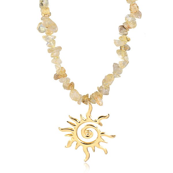 Colar Cascalho Sol Bali