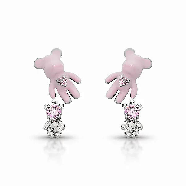 Brinco urso bear rosa duplo