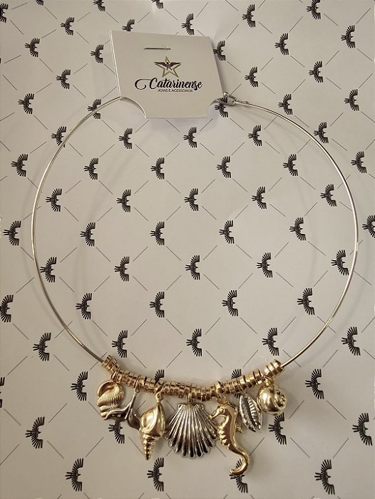Choker Aro com Pingentes Diversos Concha